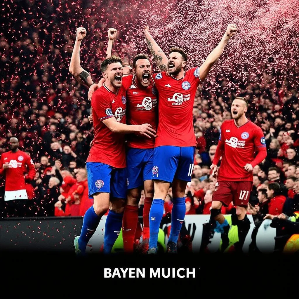 Cầu thủ Bayern Munich ăn mừng