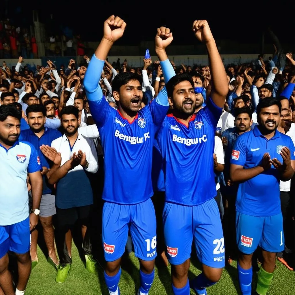 Cầu thủ Bengaluru FC ăn mừng chiến thắng