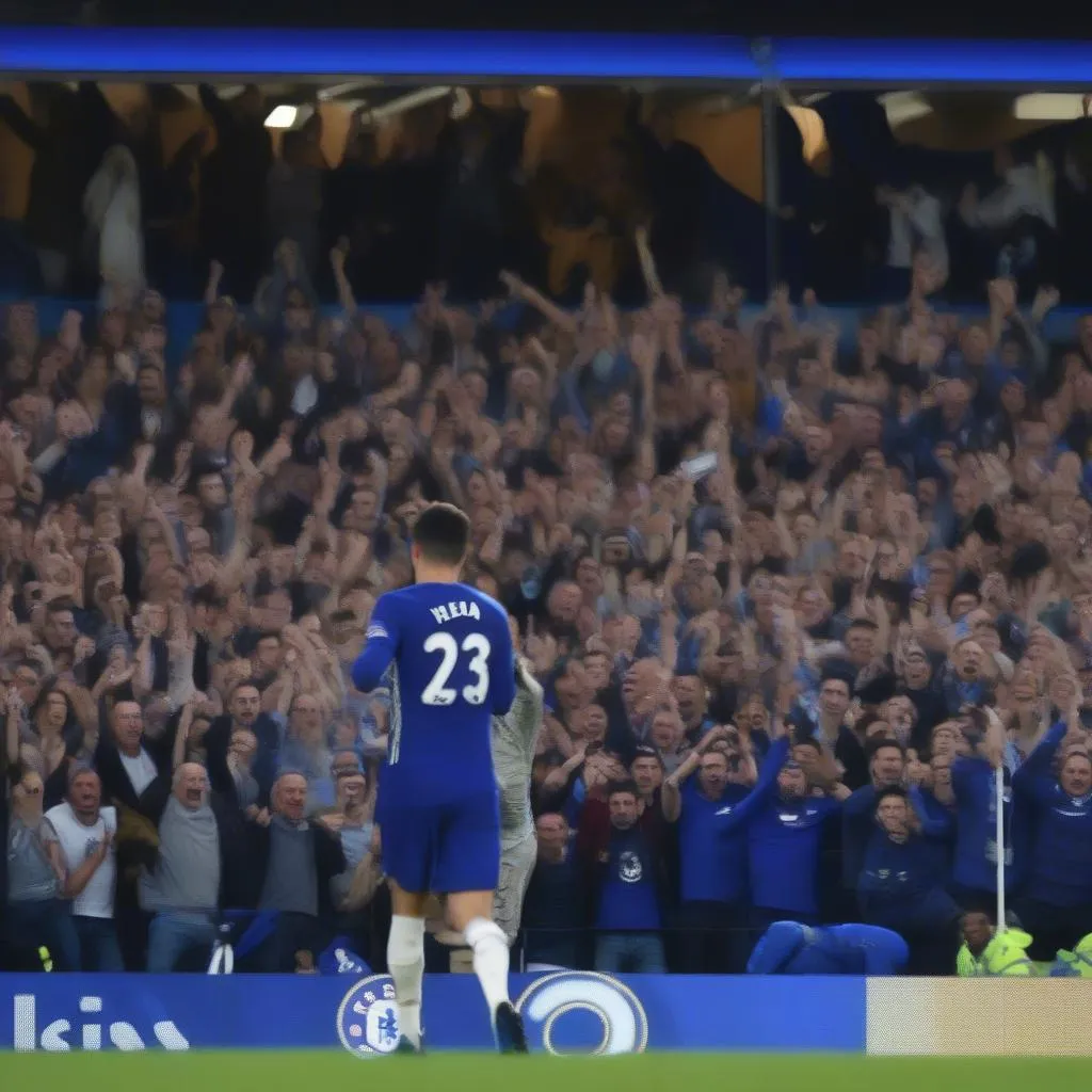 Chelsea fans celebrating a goal