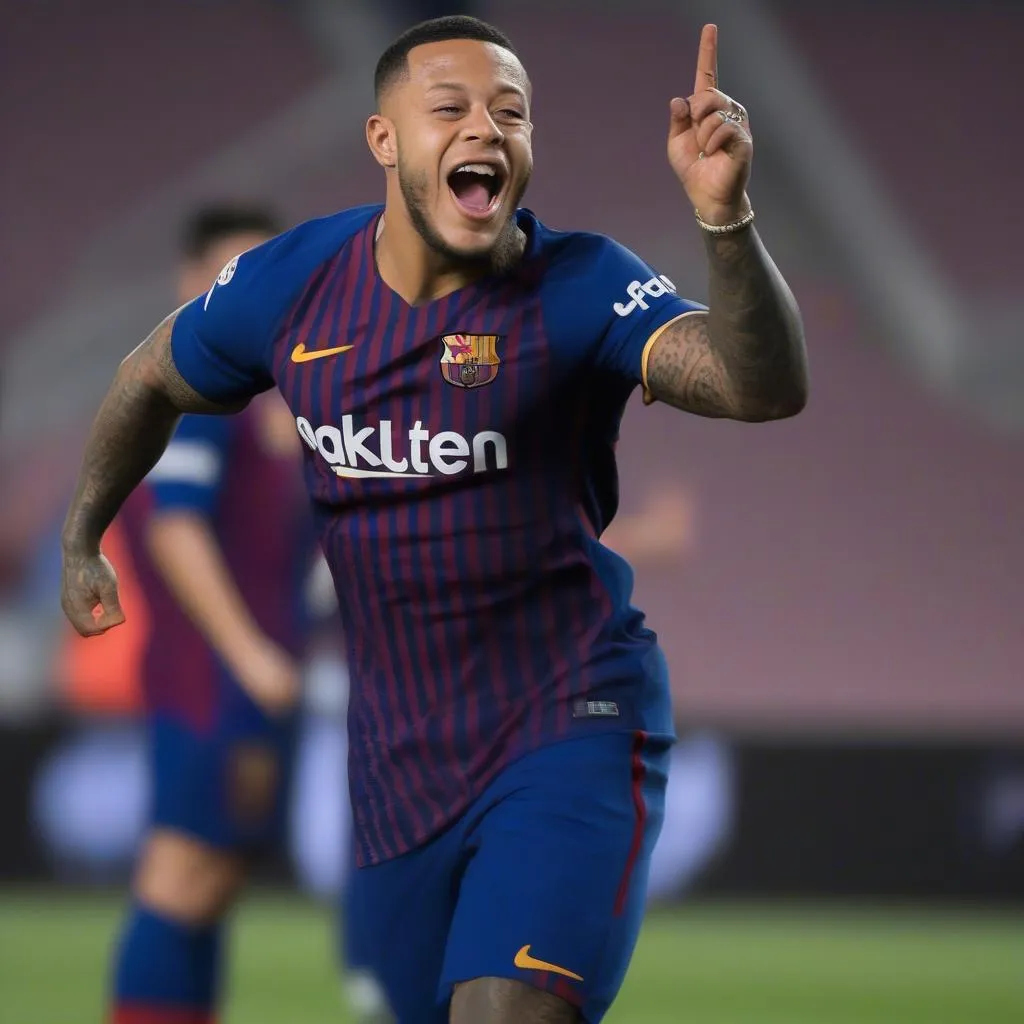 Depay khoác áo Barcelona