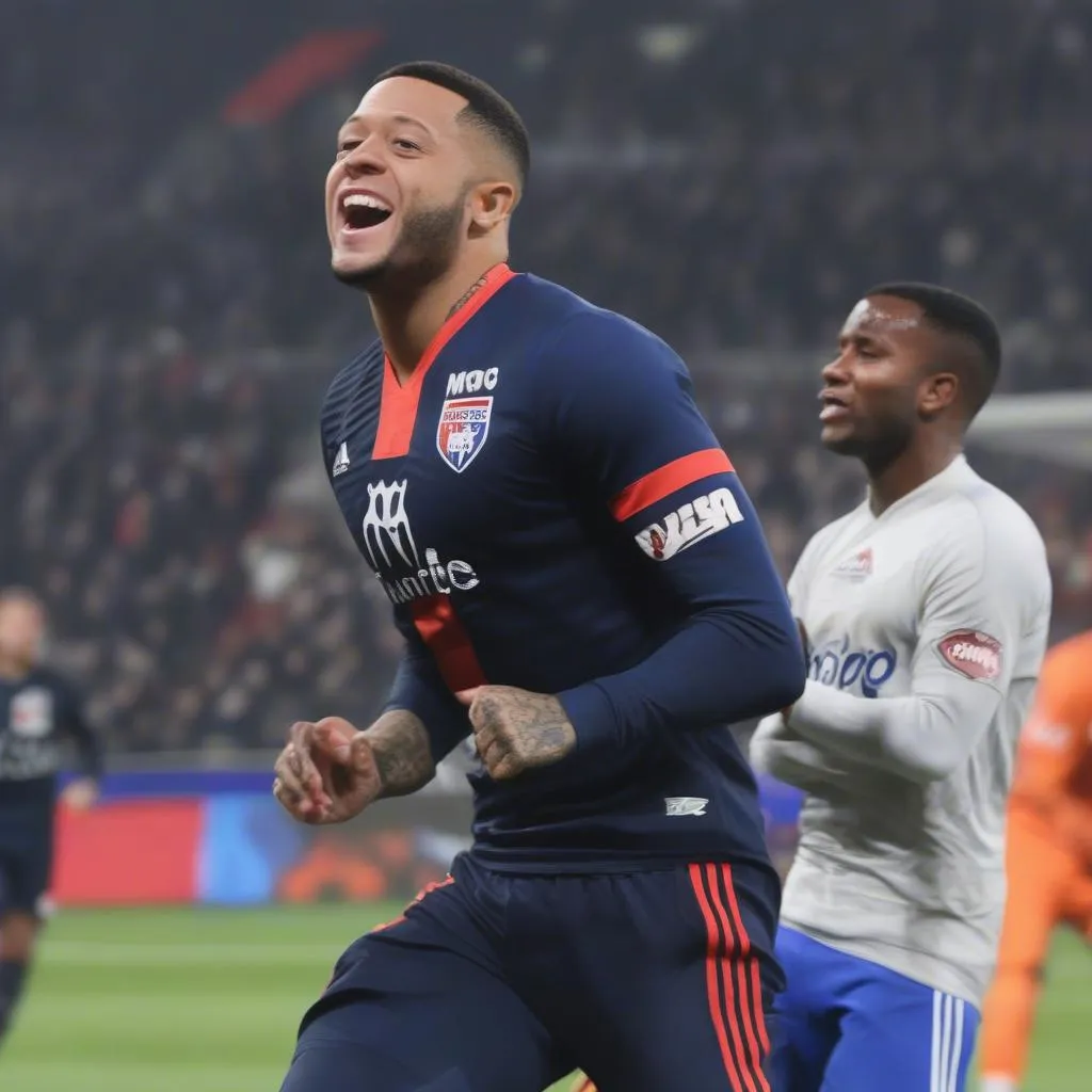 Depay trong màu áo Lyon