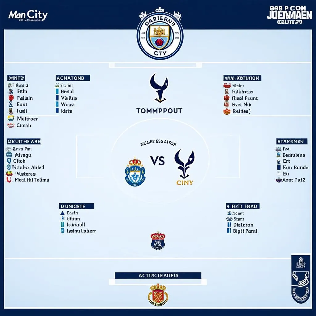 Đội hình ra sân Man City vs Tottenham