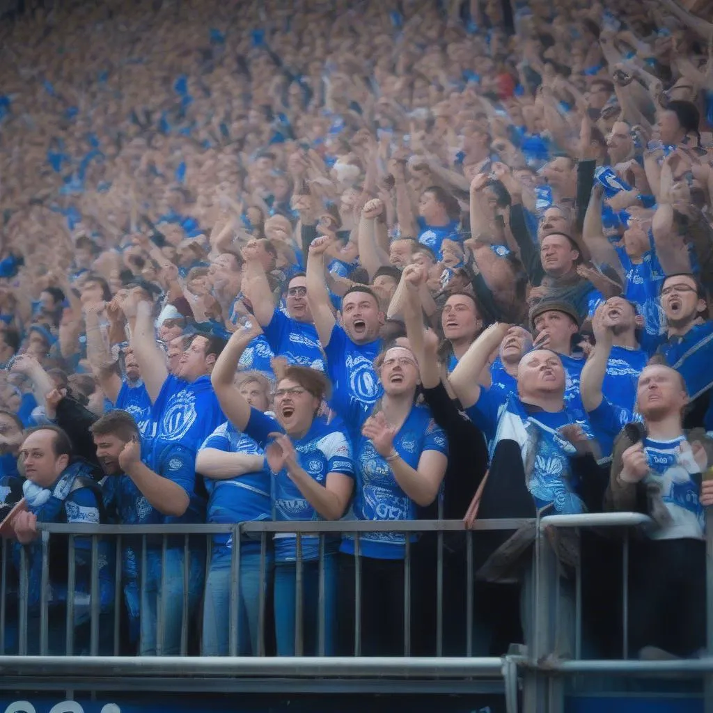 dragon niort fans cheering