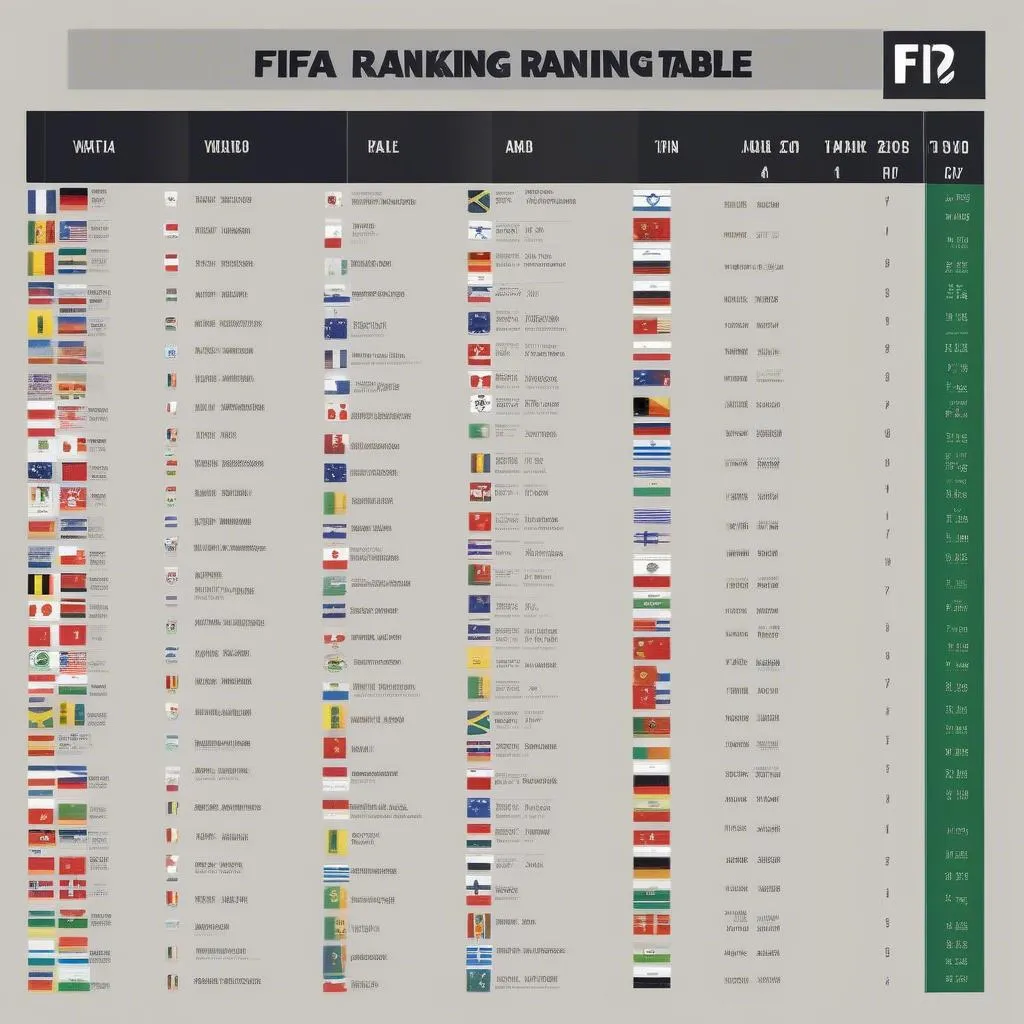 Du liệu fifa bảng xếp hạng