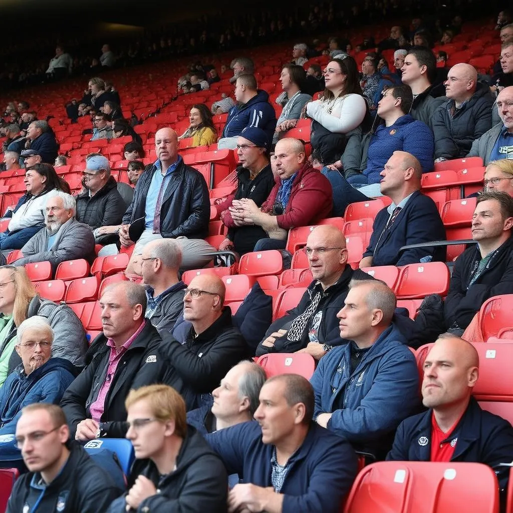 Không khí sôi động trên khán đài sân Wembley