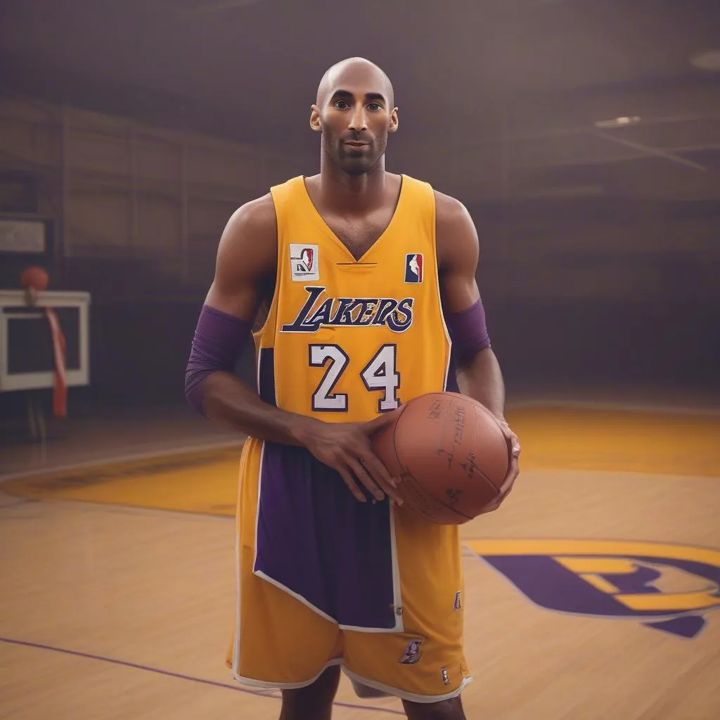 Kobe Bryant mặc áo số 1 và giày Kobe 1