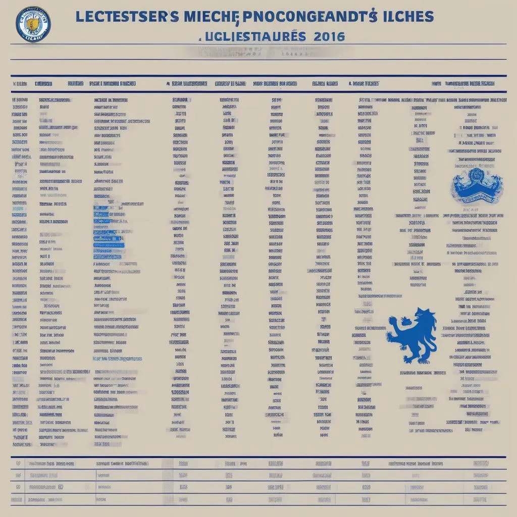 Lịch thi đấu Leicester