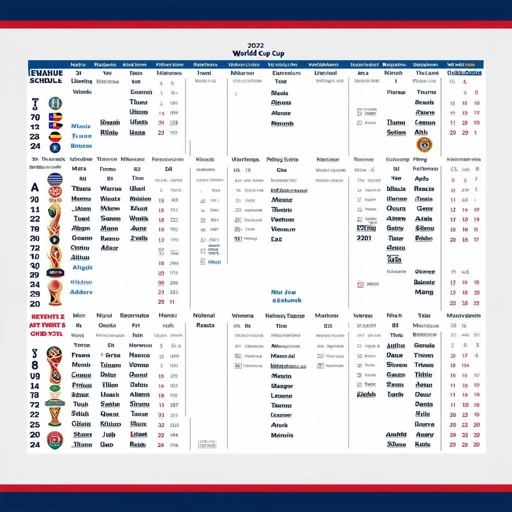 Lịch thi đấu World Cup 2022