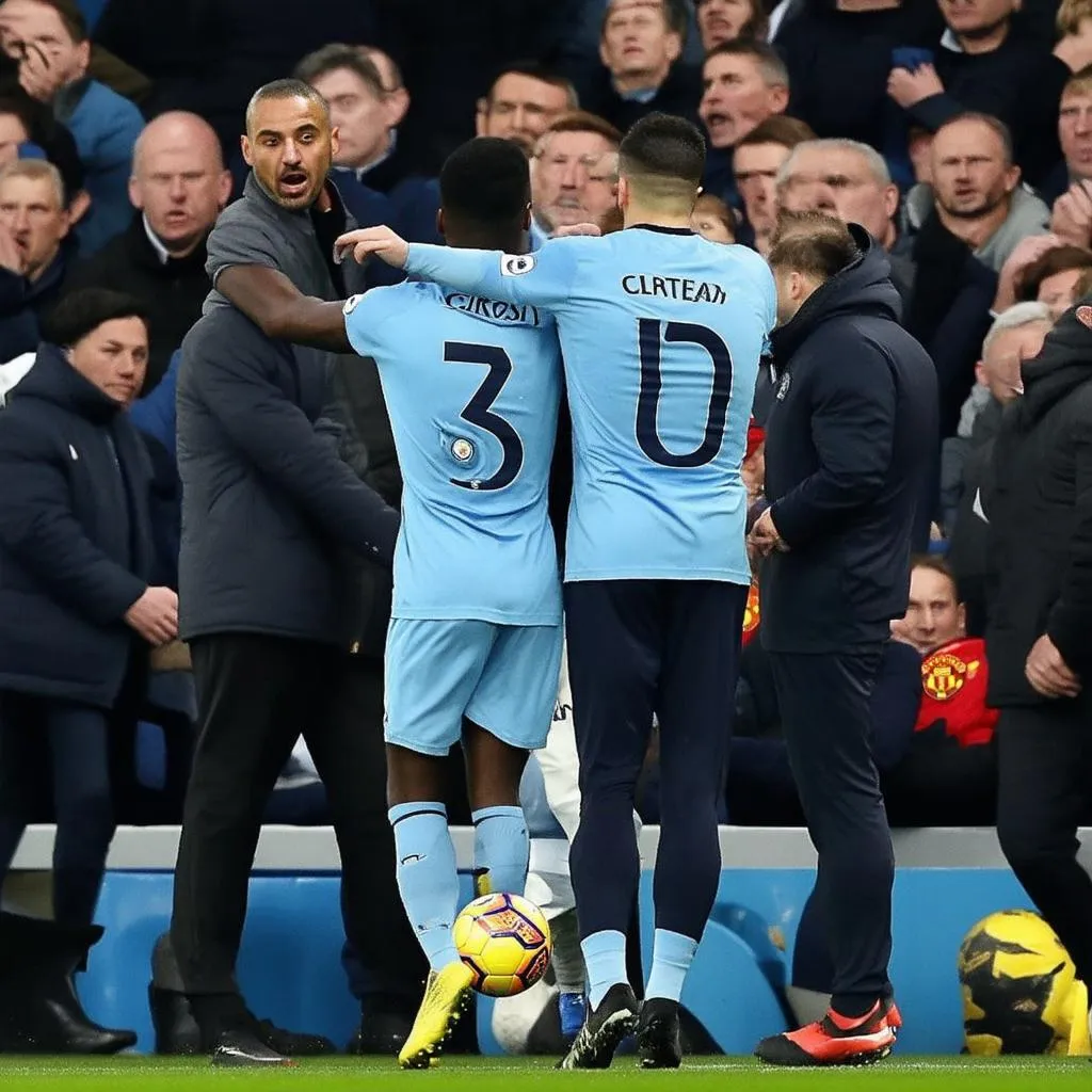 Manchester City vs Manchester United at the Etihad