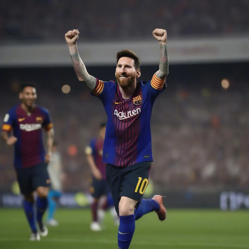 Lionel Messi celebrating a goal