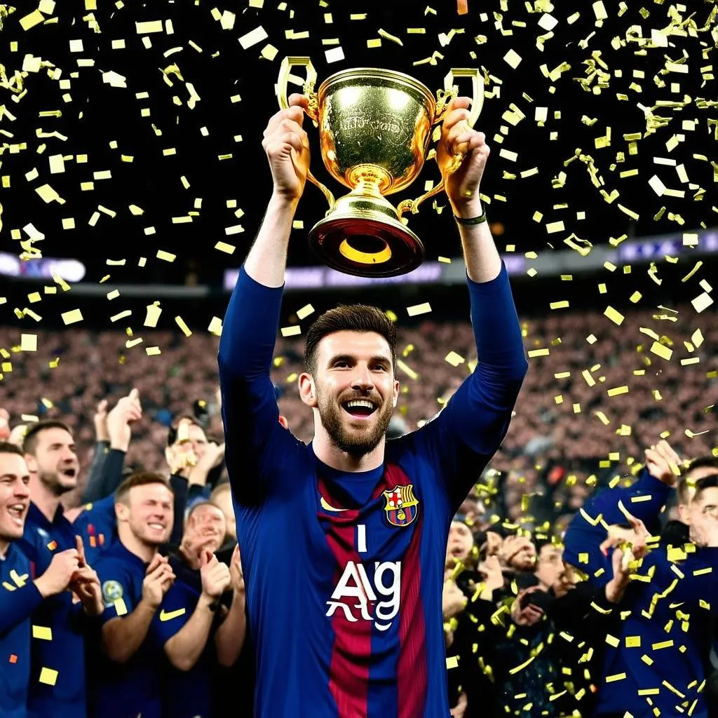 Messi nâng cao cup vô địch