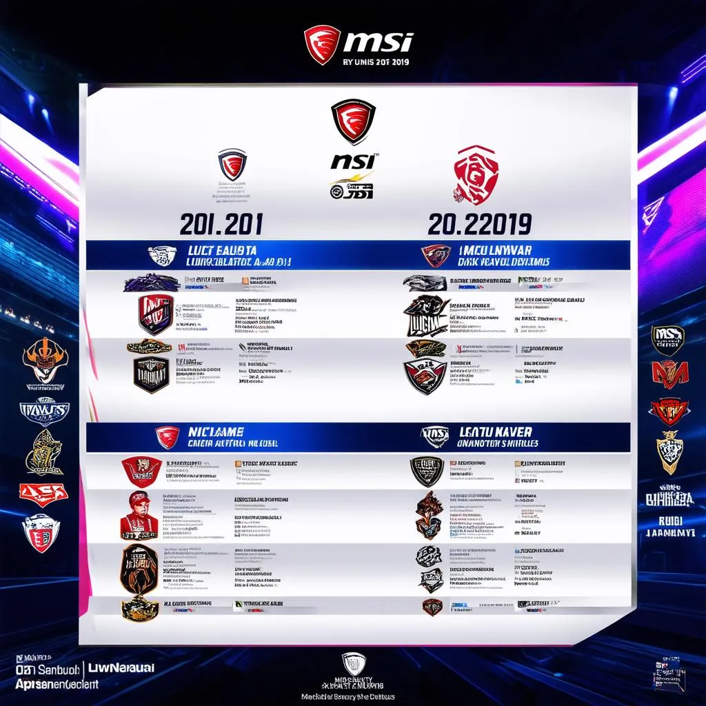 Các đội tuyển hàng đầu MSI 2019