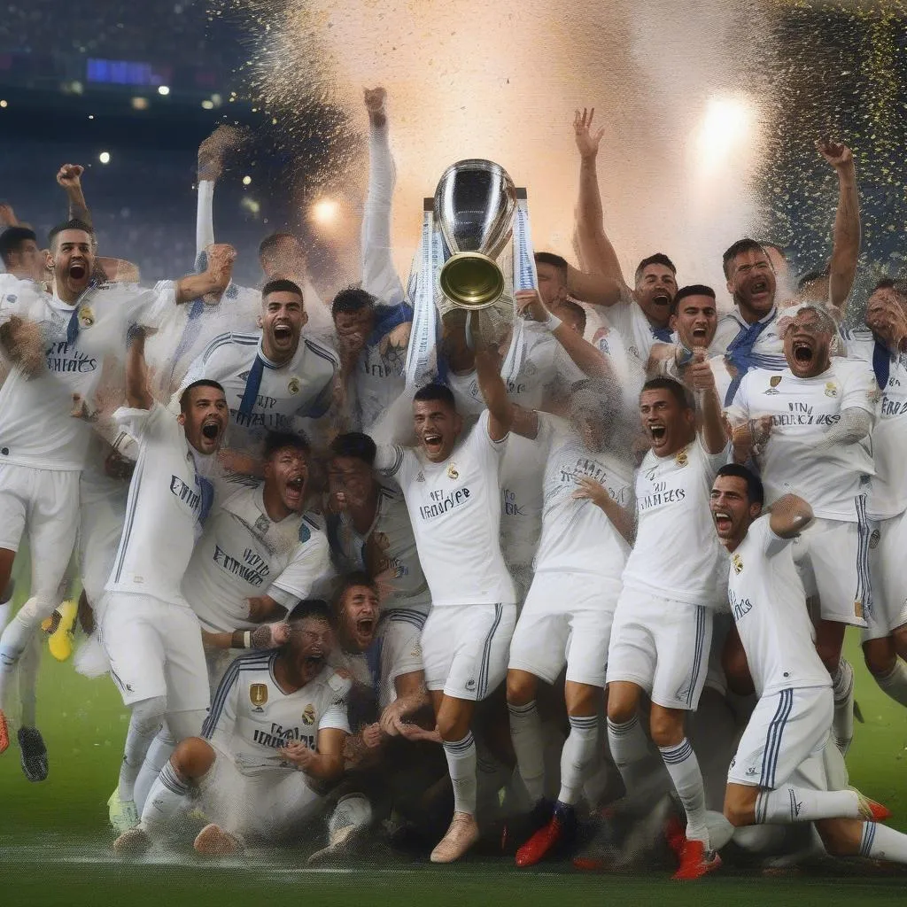 Real Madrid Celebrating Victory