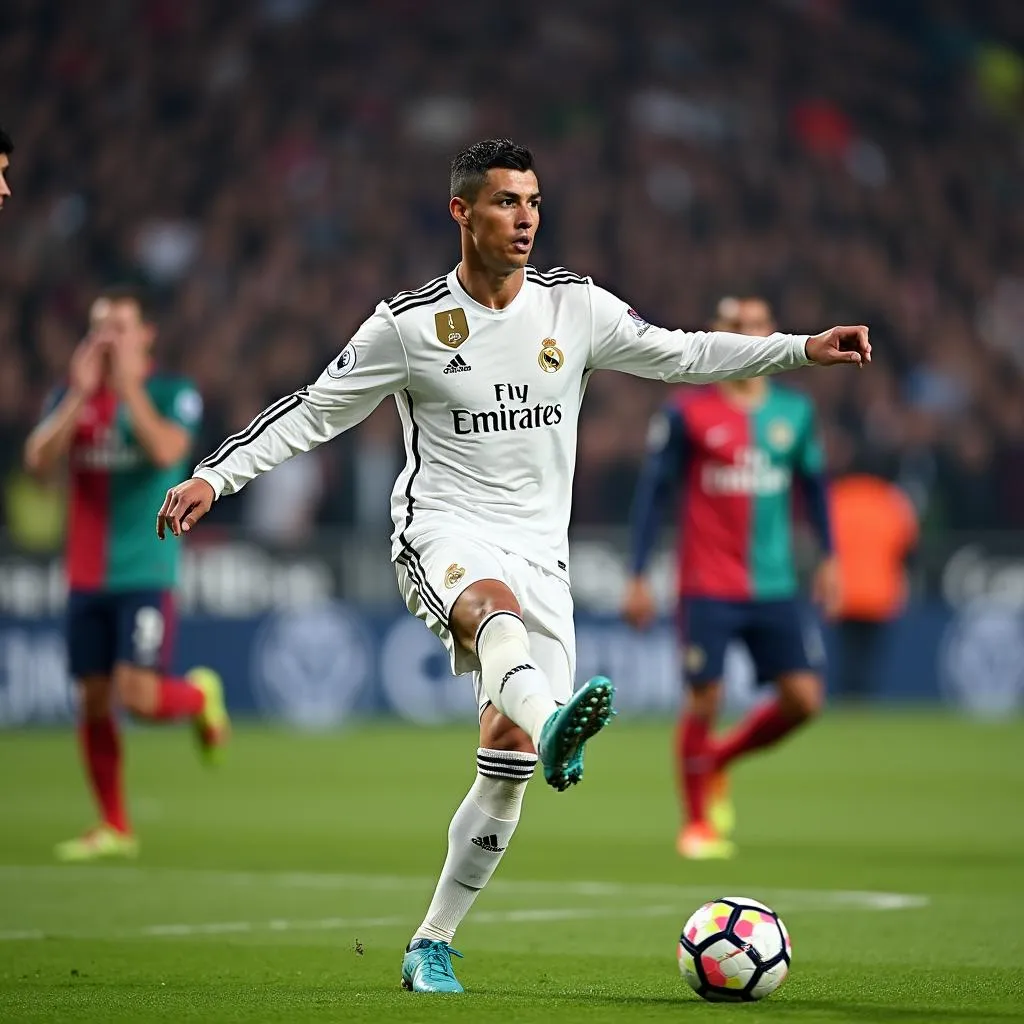 Ronaldo sút phạt hàng rào