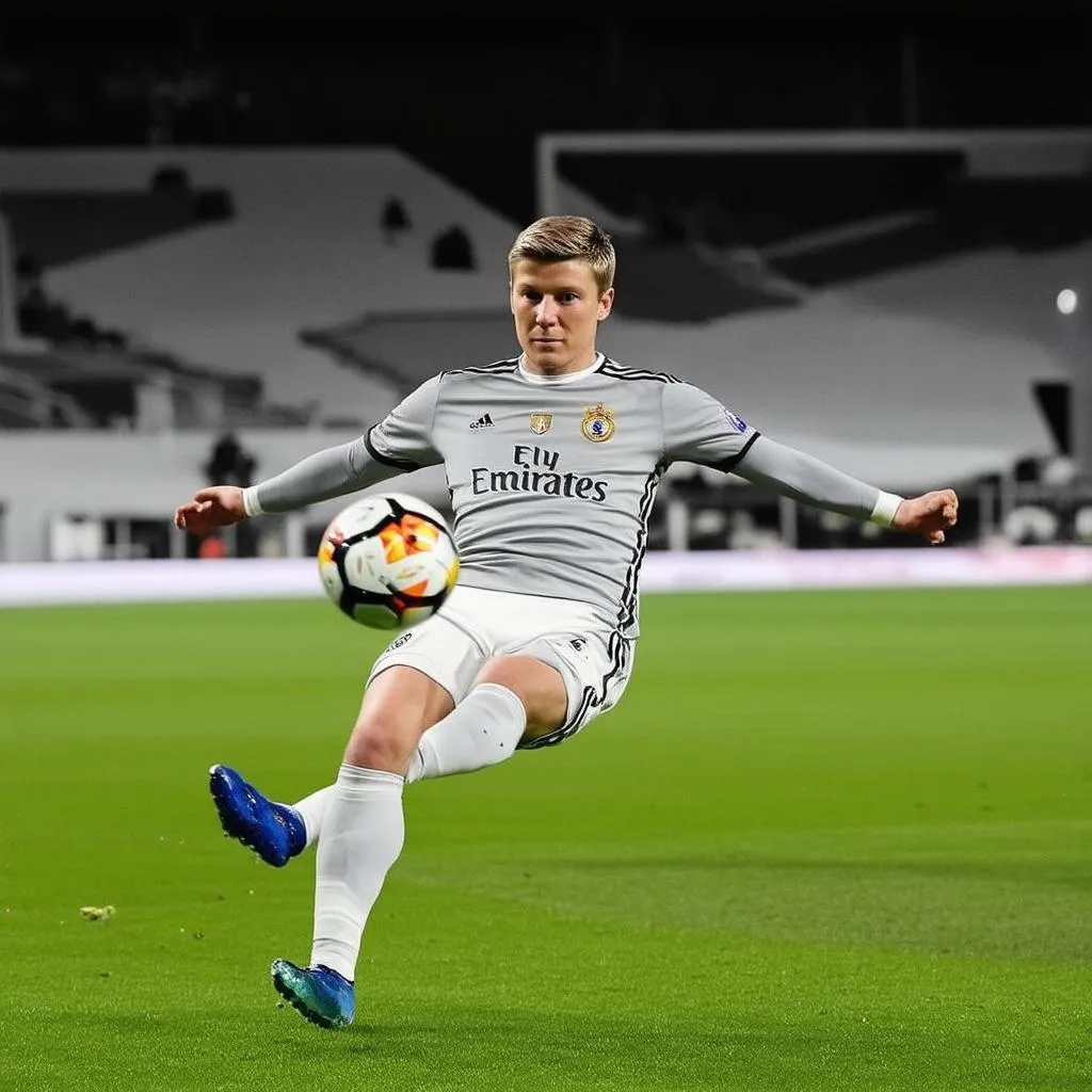 Toni Kroos chuyền bóng