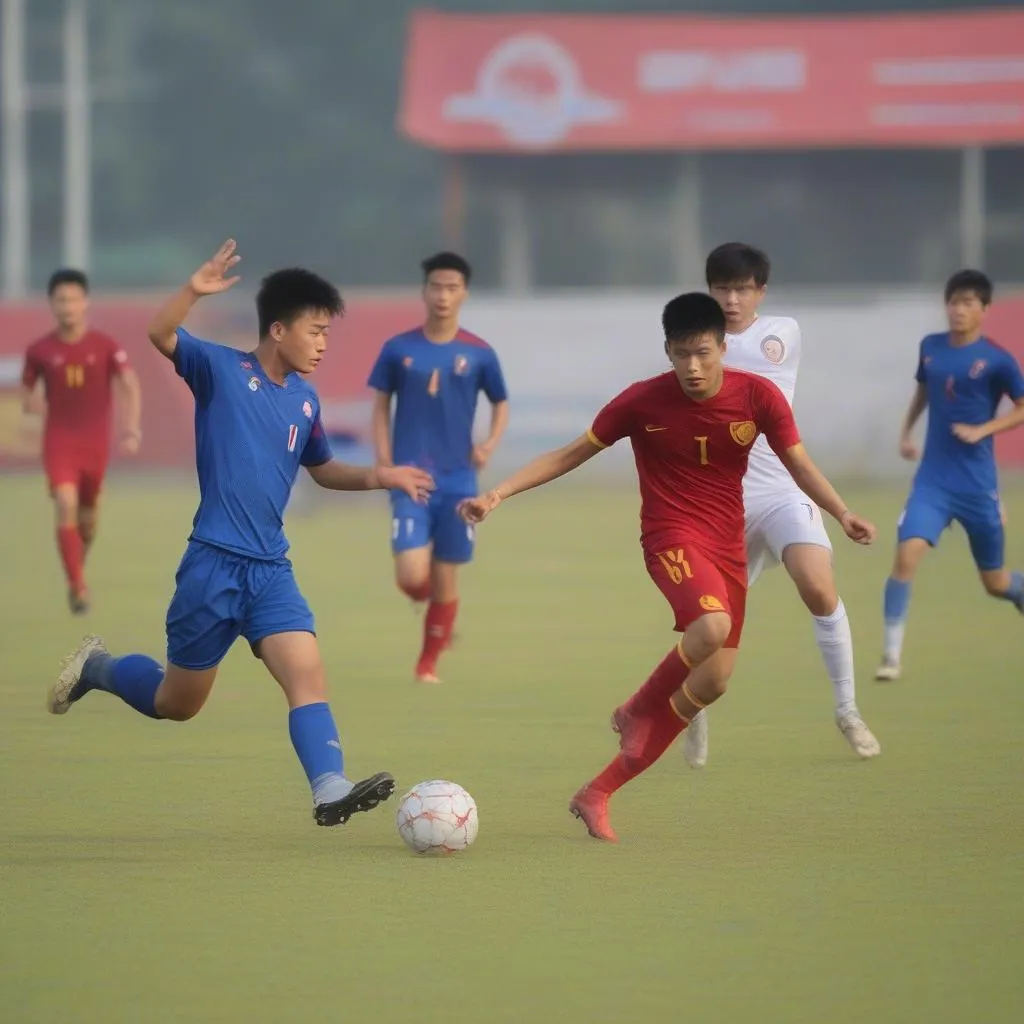 Trận đấu bóng đá giữa U22 Việt Nam và U22 Thái Lan