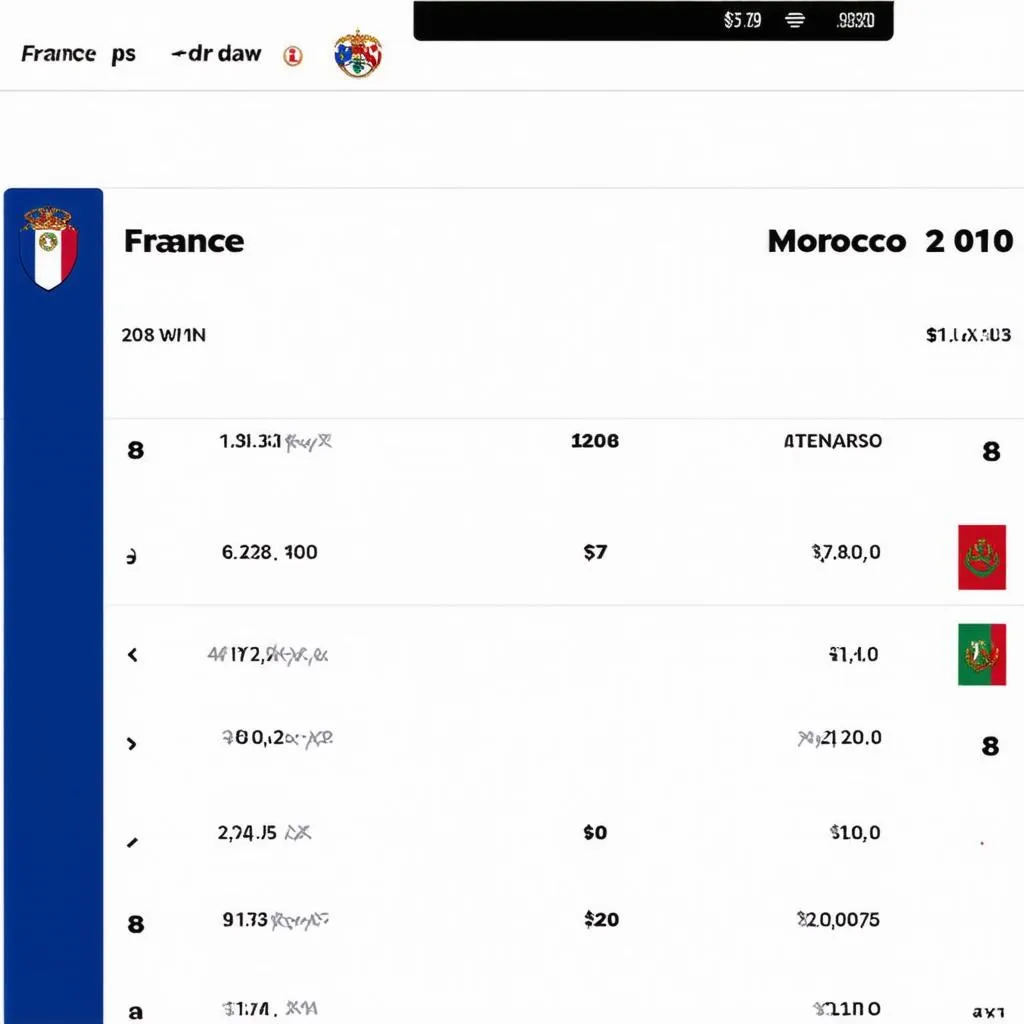 Tỷ lệ kèo Pháp vs Maroc