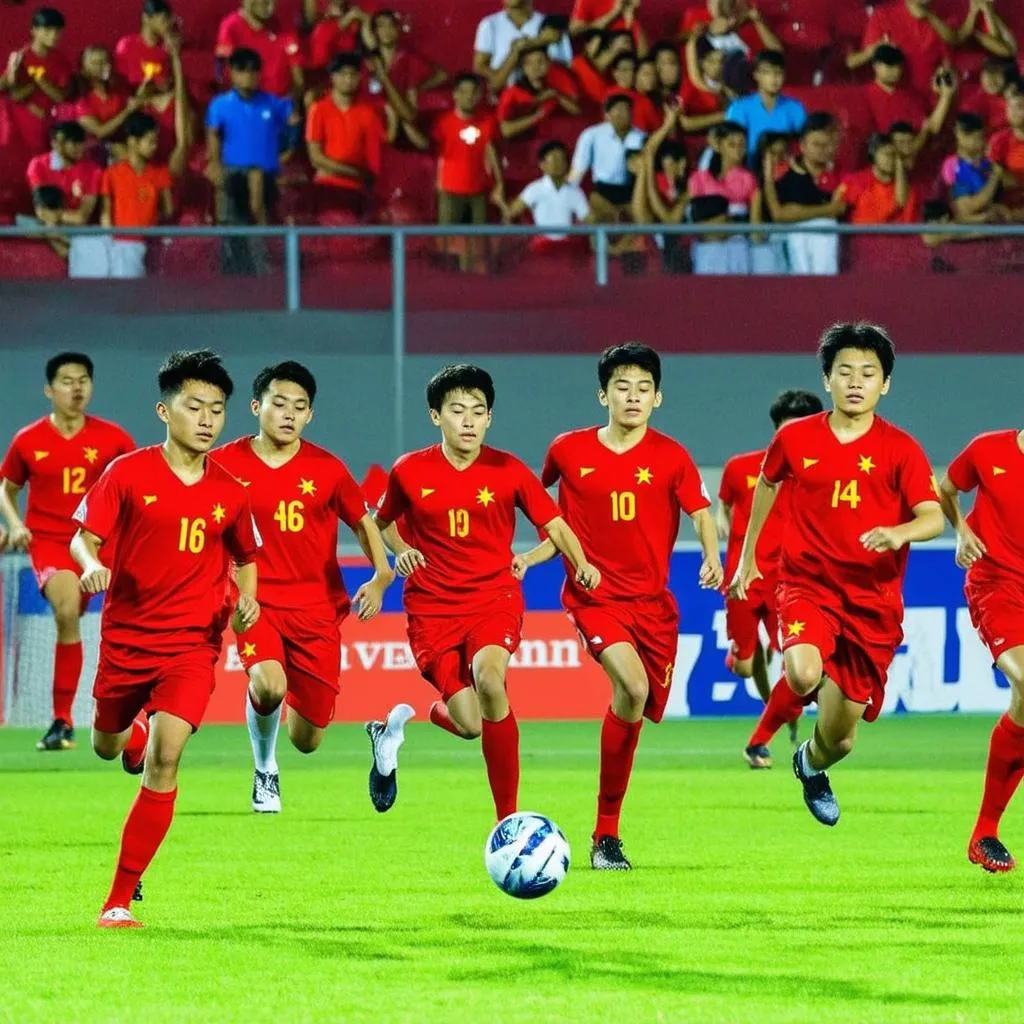 U16 Việt Nam thi đấu