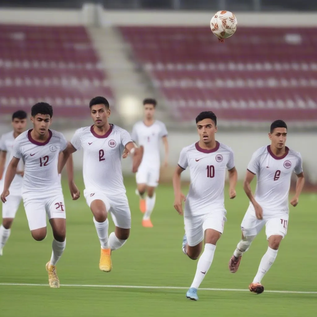 U23 Qatar trong trận đấu