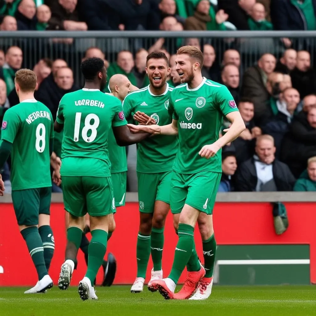 Werder Bremen ăn mừng chiến thắng