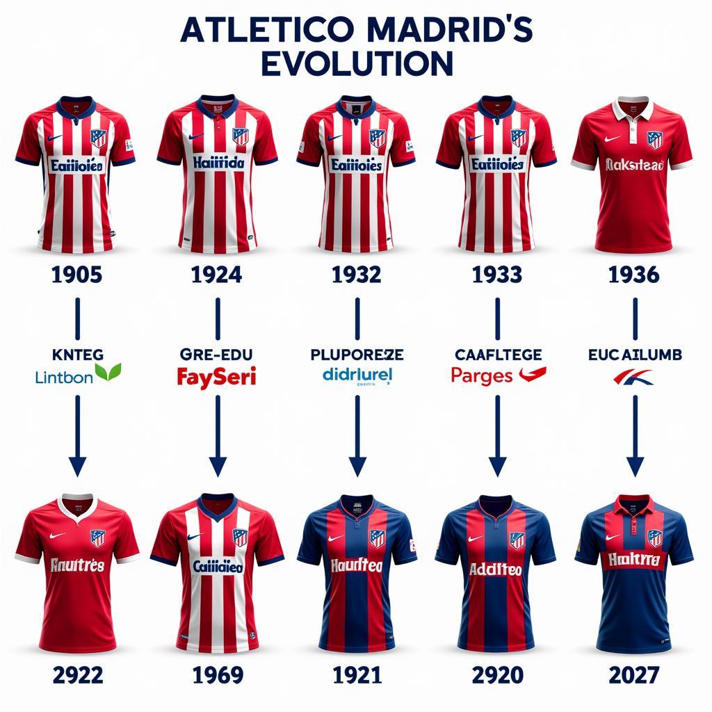 Lịch sử áo Atletico Madrid qua các thời kỳ