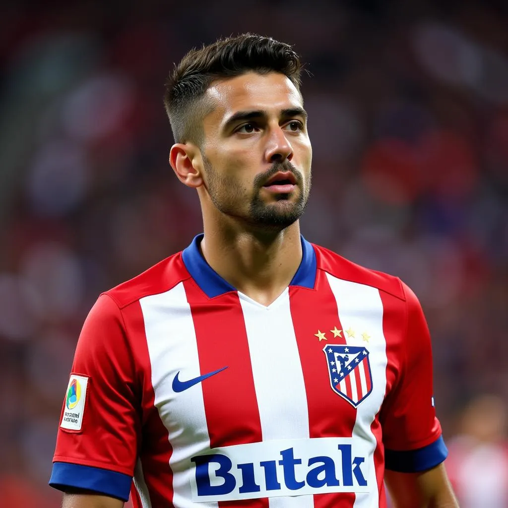 Cầu thủ Atletico Madrid trong trang phục thi đấu