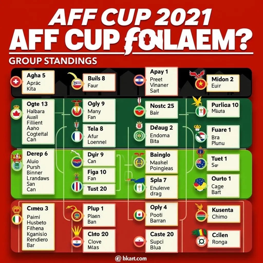 Bảng xếp hạng vòng bảng AFF Cup 2021