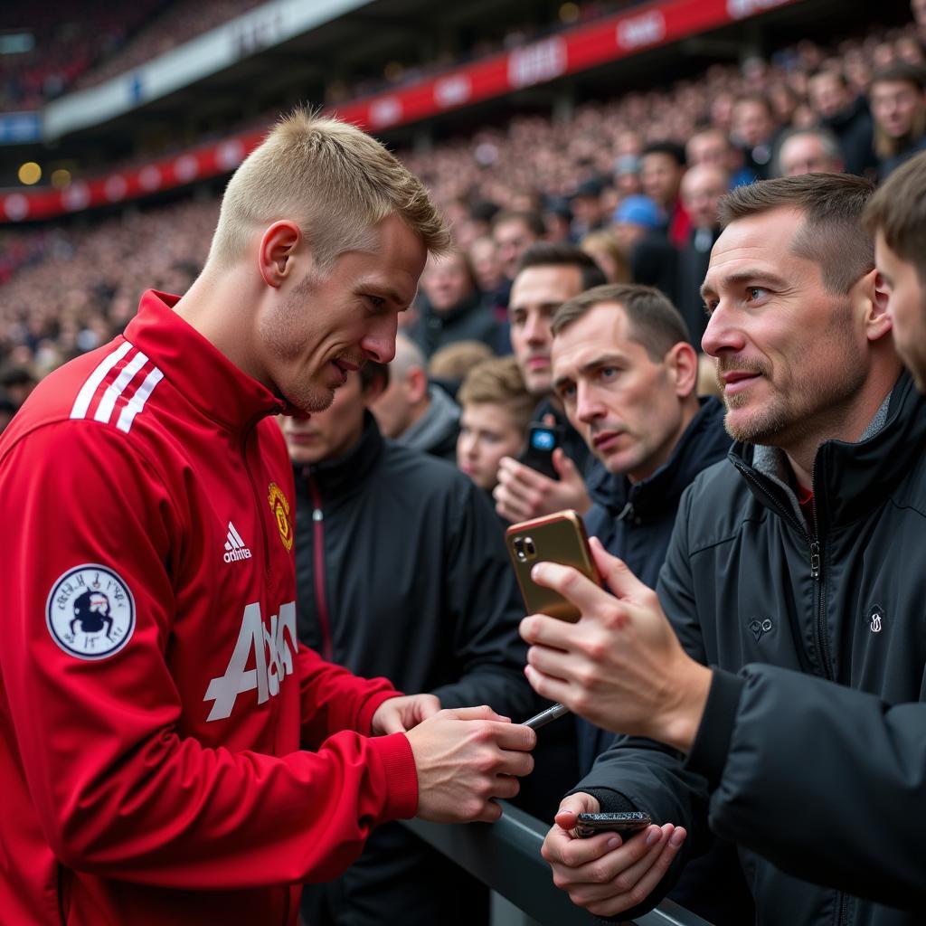 Bastian Schweinsteiger và người hâm mộ MU