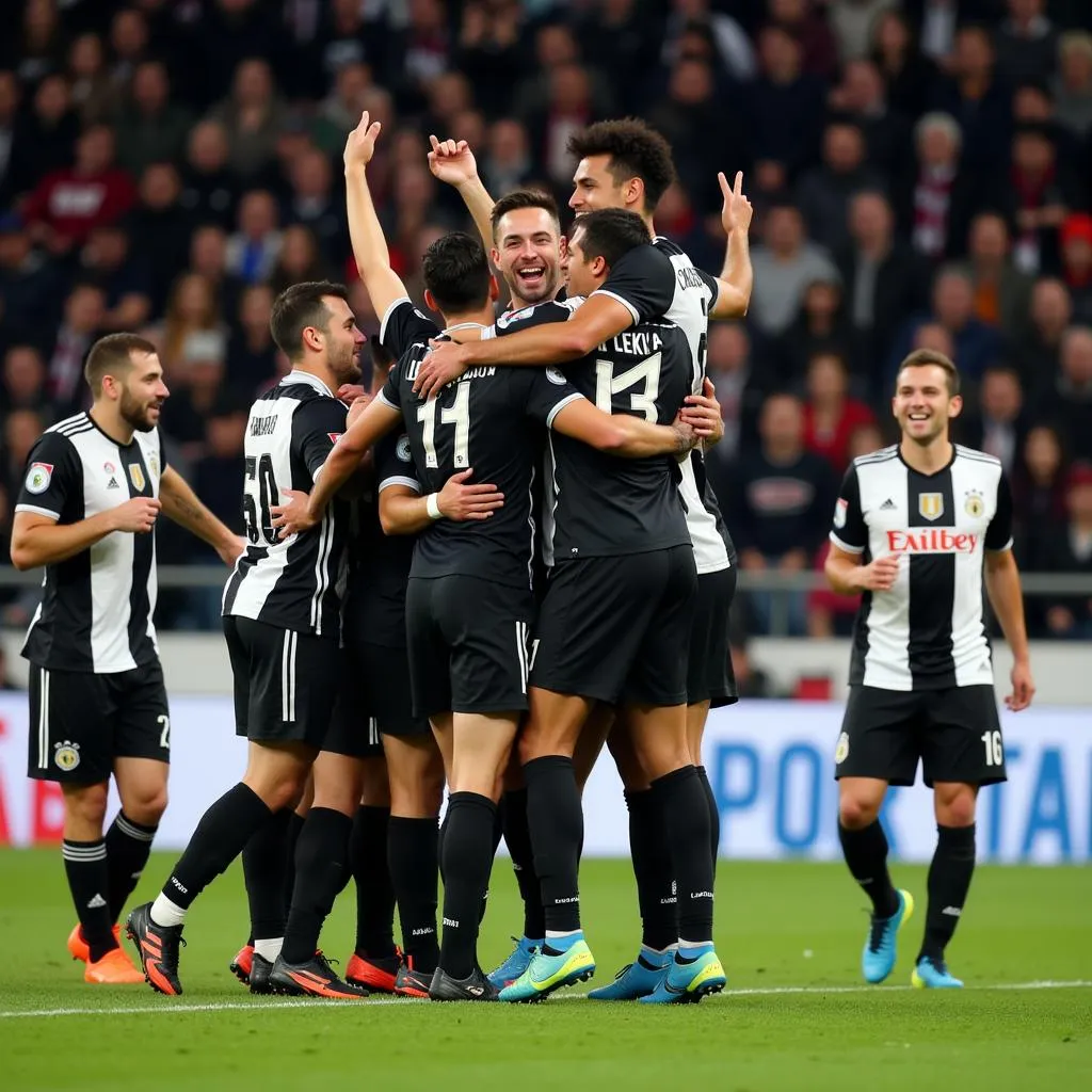 Besiktas team celebrating victory