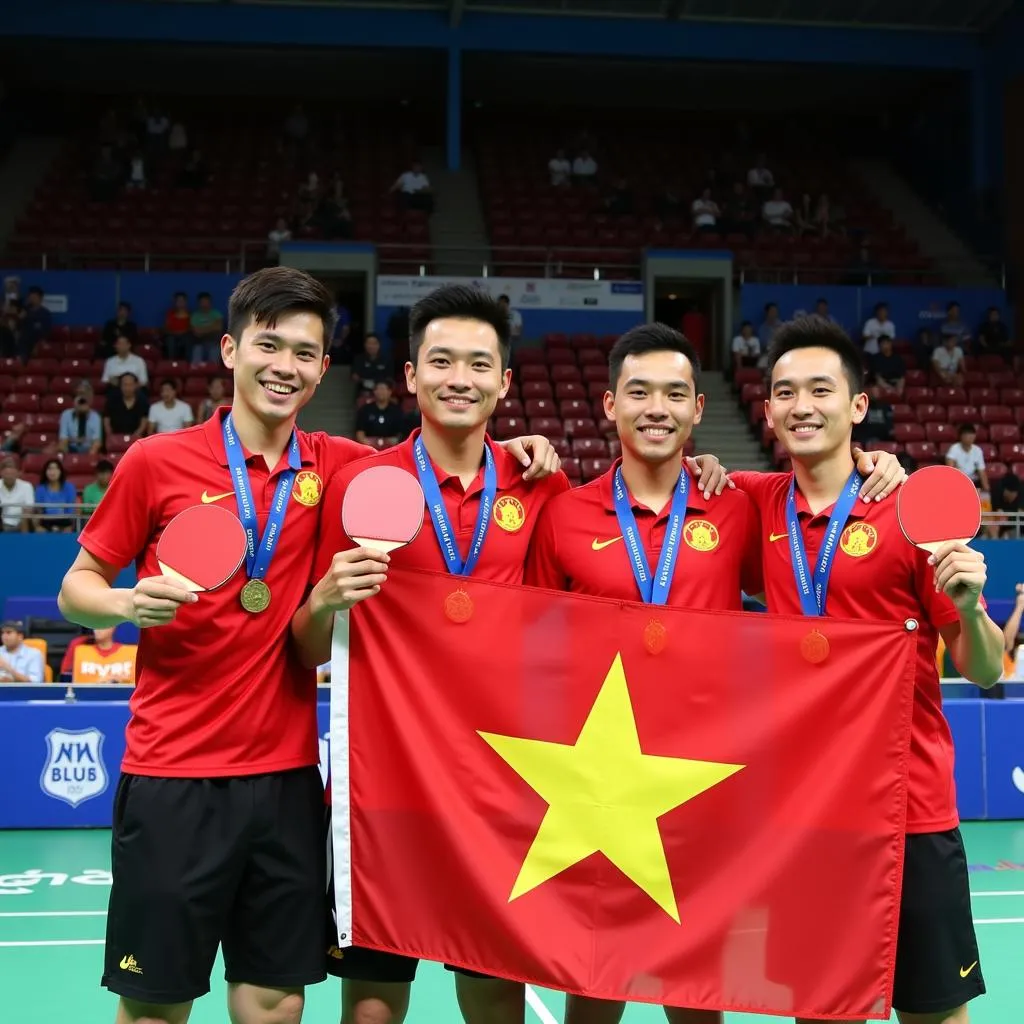 Đội tuyển bóng bàn nam Việt Nam vô địch SEA Games 28