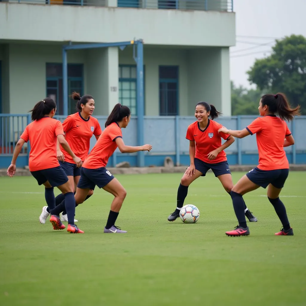 Hanoi women's football team training