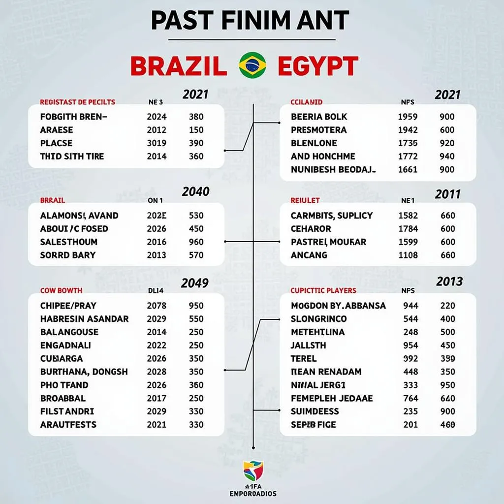 Brazil vs Ai Cập: Lịch sử đối đầu