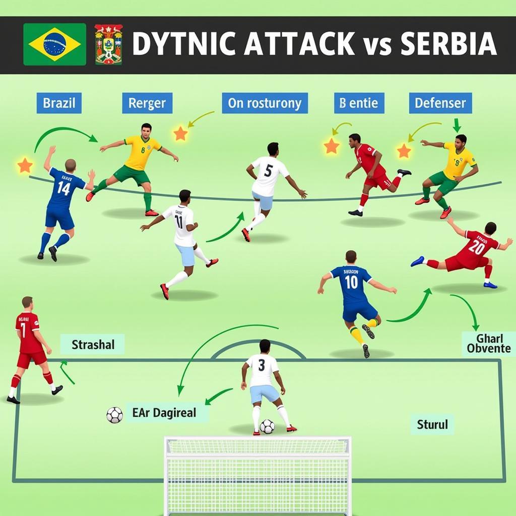 Brazil tấn công Serbia trong trận soi kèo