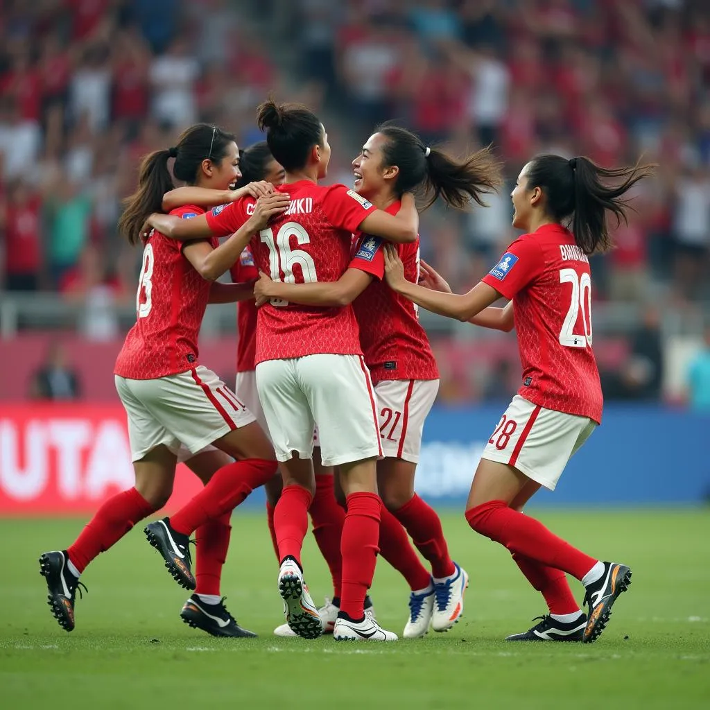 Japan U20 Players Celebrating a Goal