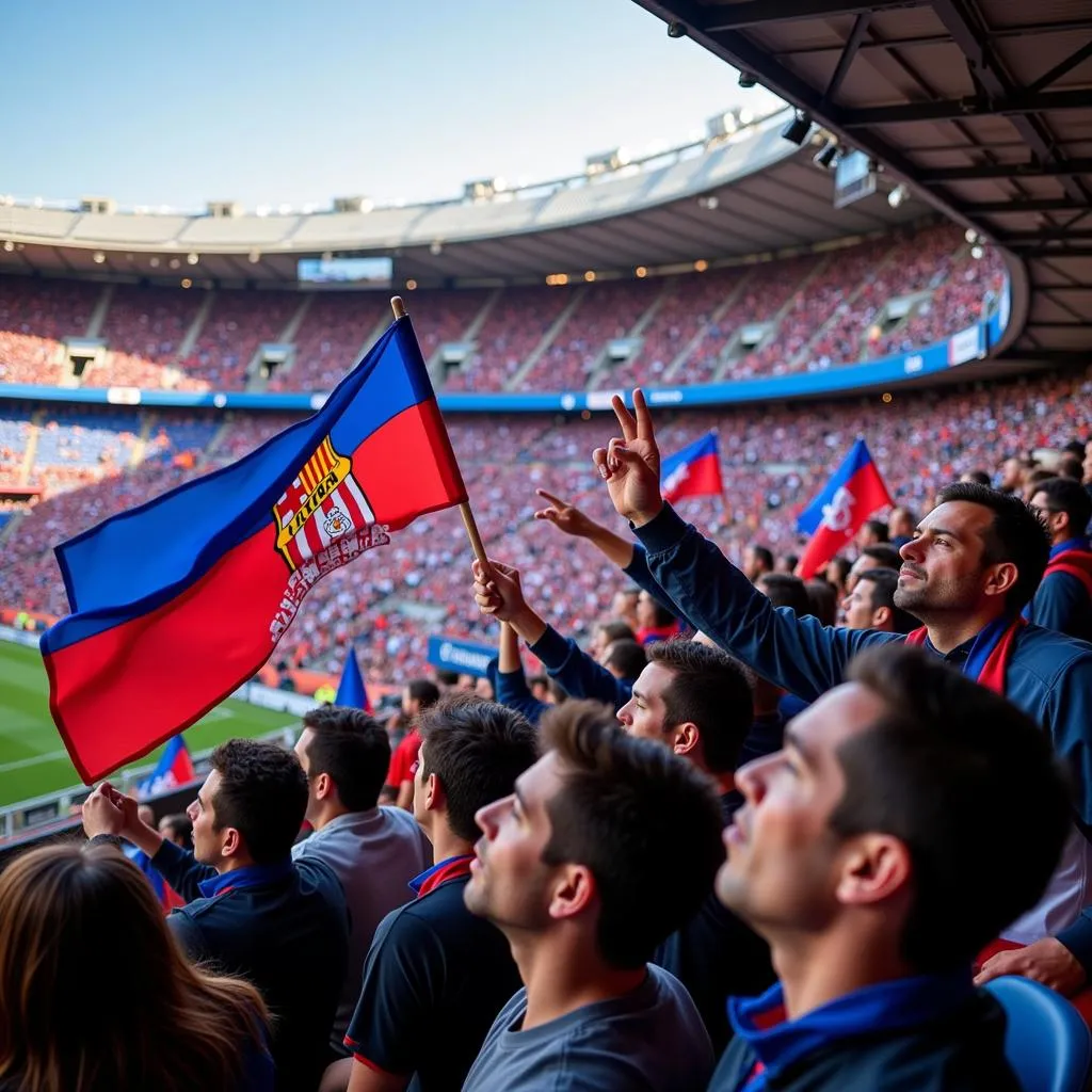 Các CĐV Espanyol cổ vũ nhiệt tình