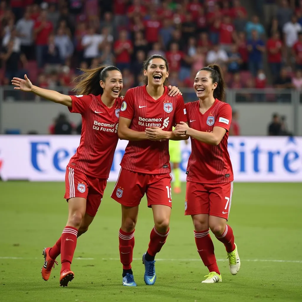 Becamex Bình Dương players celebrating a goal