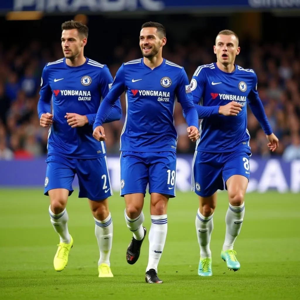 Các cầu thủ Chelsea mặc áo đấu 2017 2018