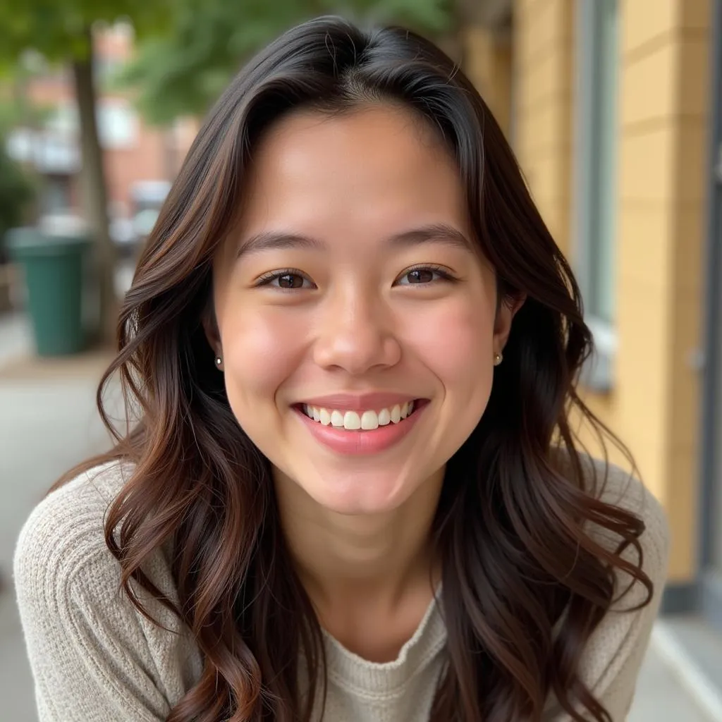 A girl laughing