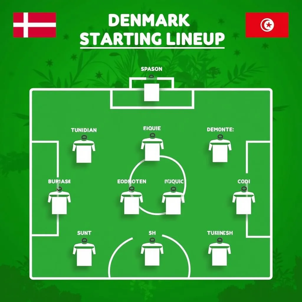 Denmark vs Tunisia: Starting Lineup