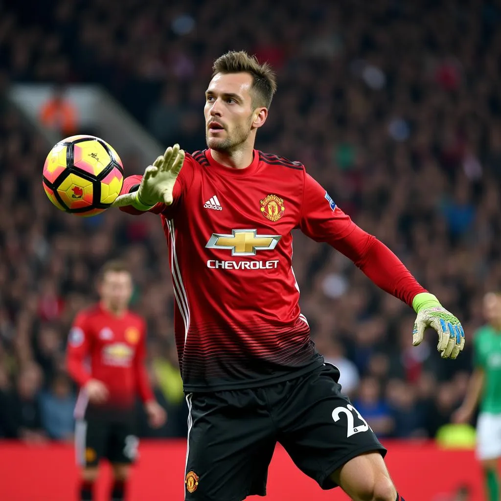 David de Gea cản phá cú sút