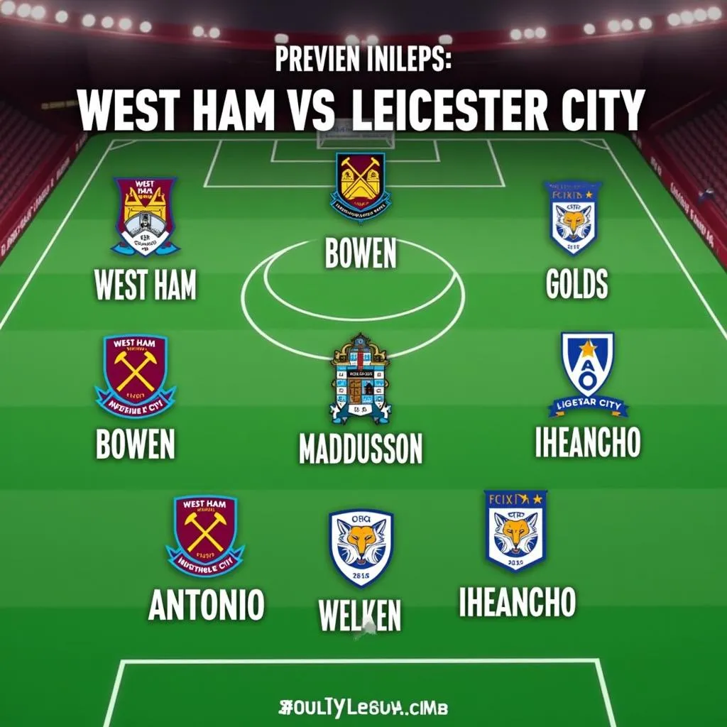 Đội hình ra sân dự kiến của West Ham và Leicester City