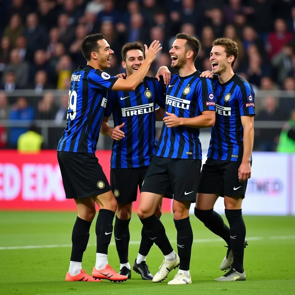 Inter Milan ăn mừng bàn thắng