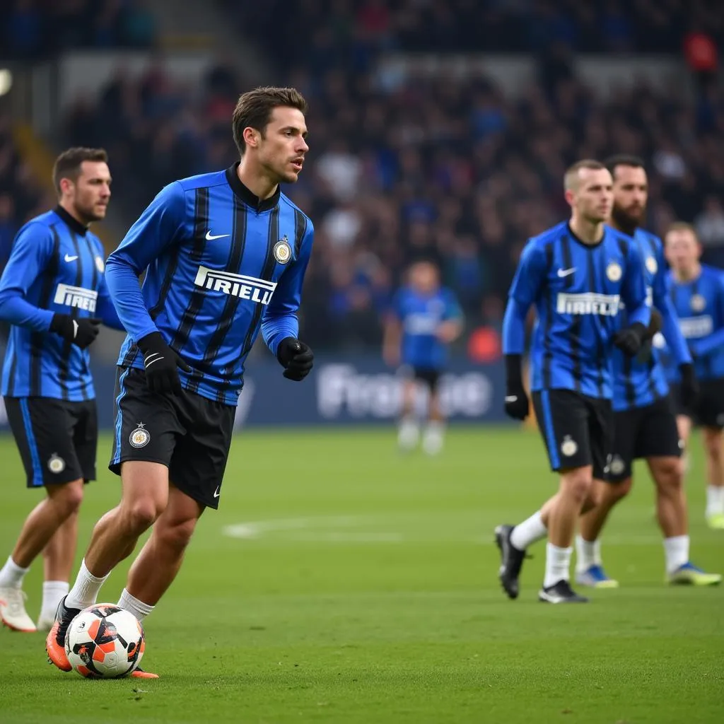 Inter Milan tập luyện trước trận đấu