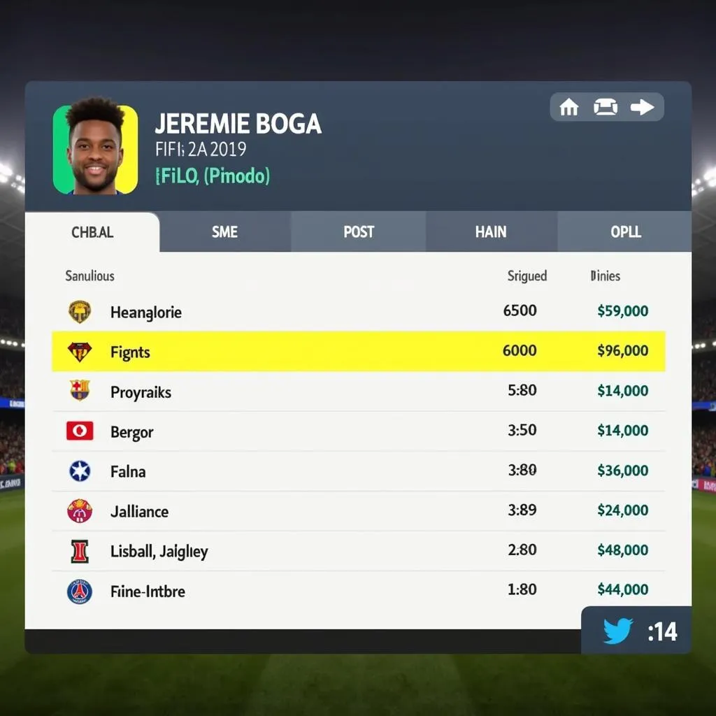 Jeremie Boga trong thị trường chuyển nhượng FIFA 17