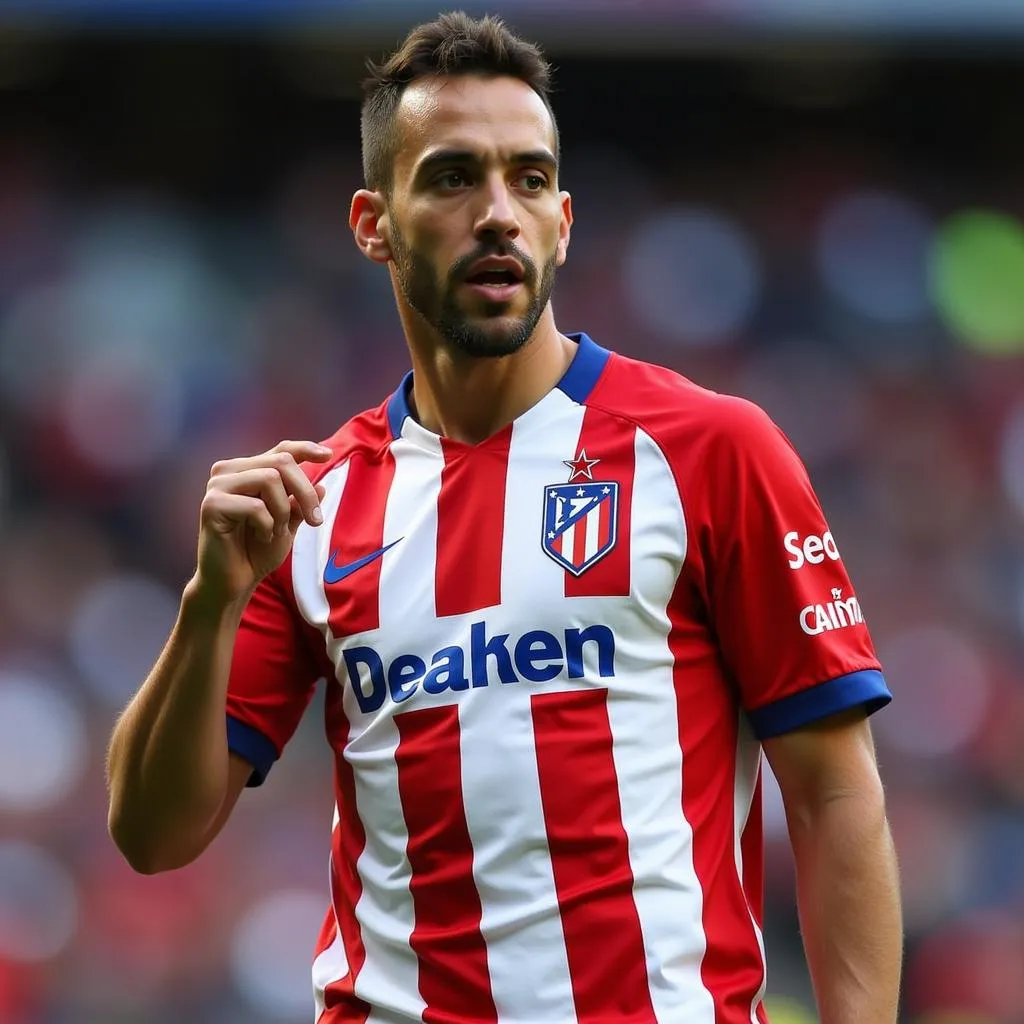 Juanfran trong màu áo Atletico Madrid