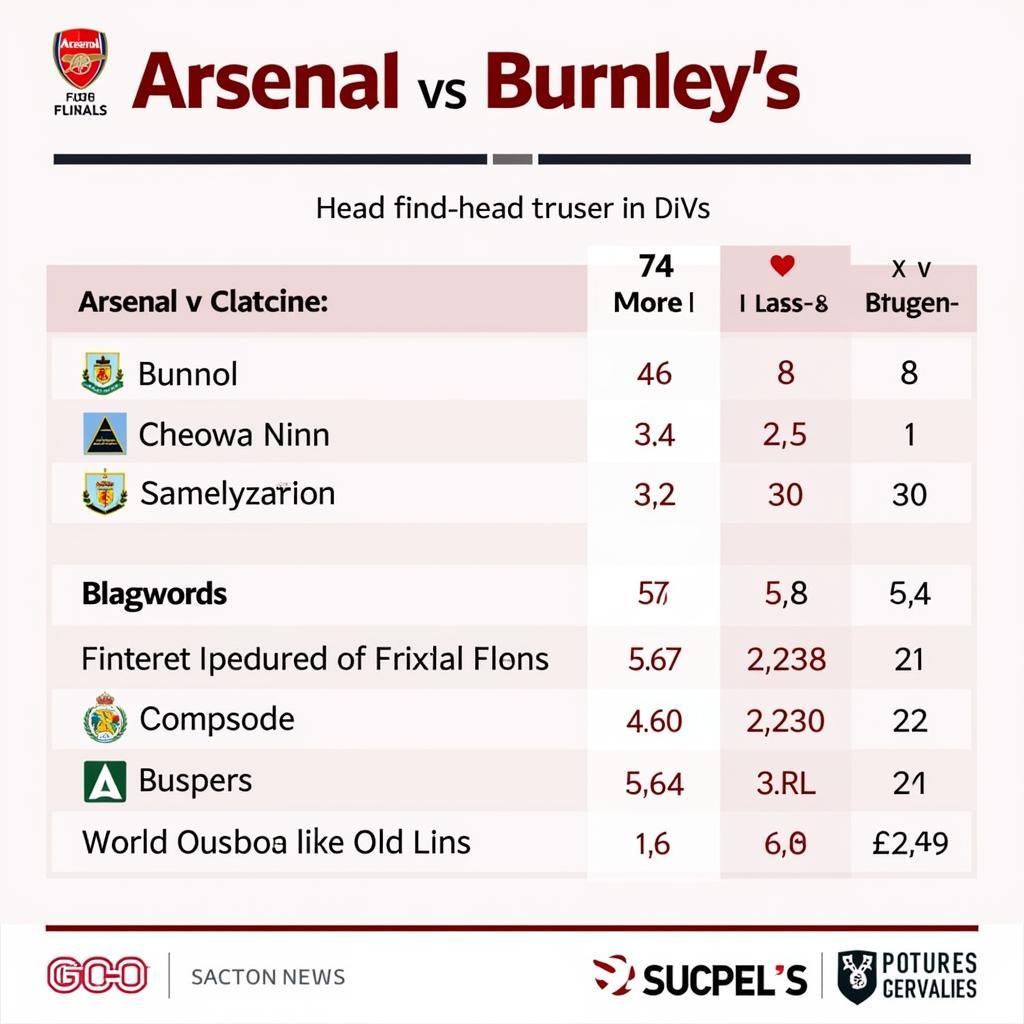 Lịch sử đối đầu Arsenal Burnley