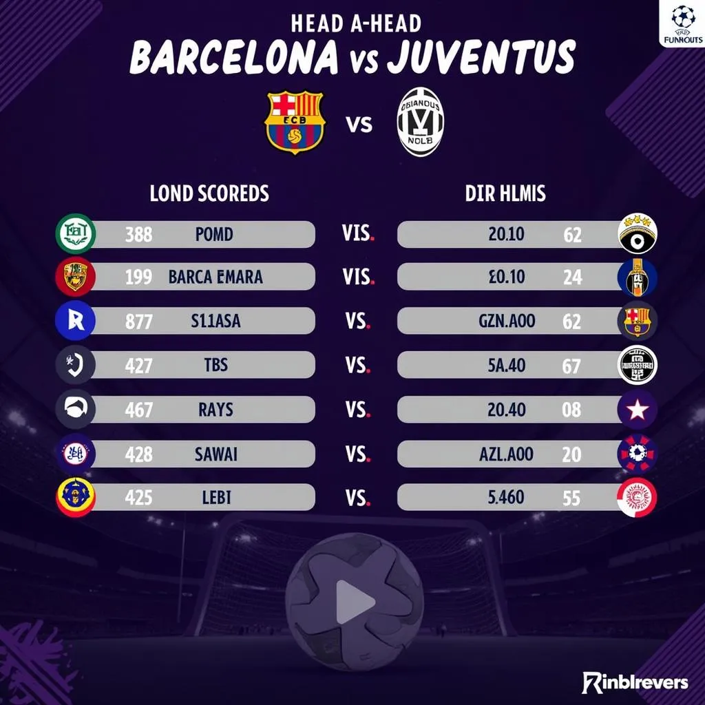 Lịch sử đối đầu Barca vs Juventus