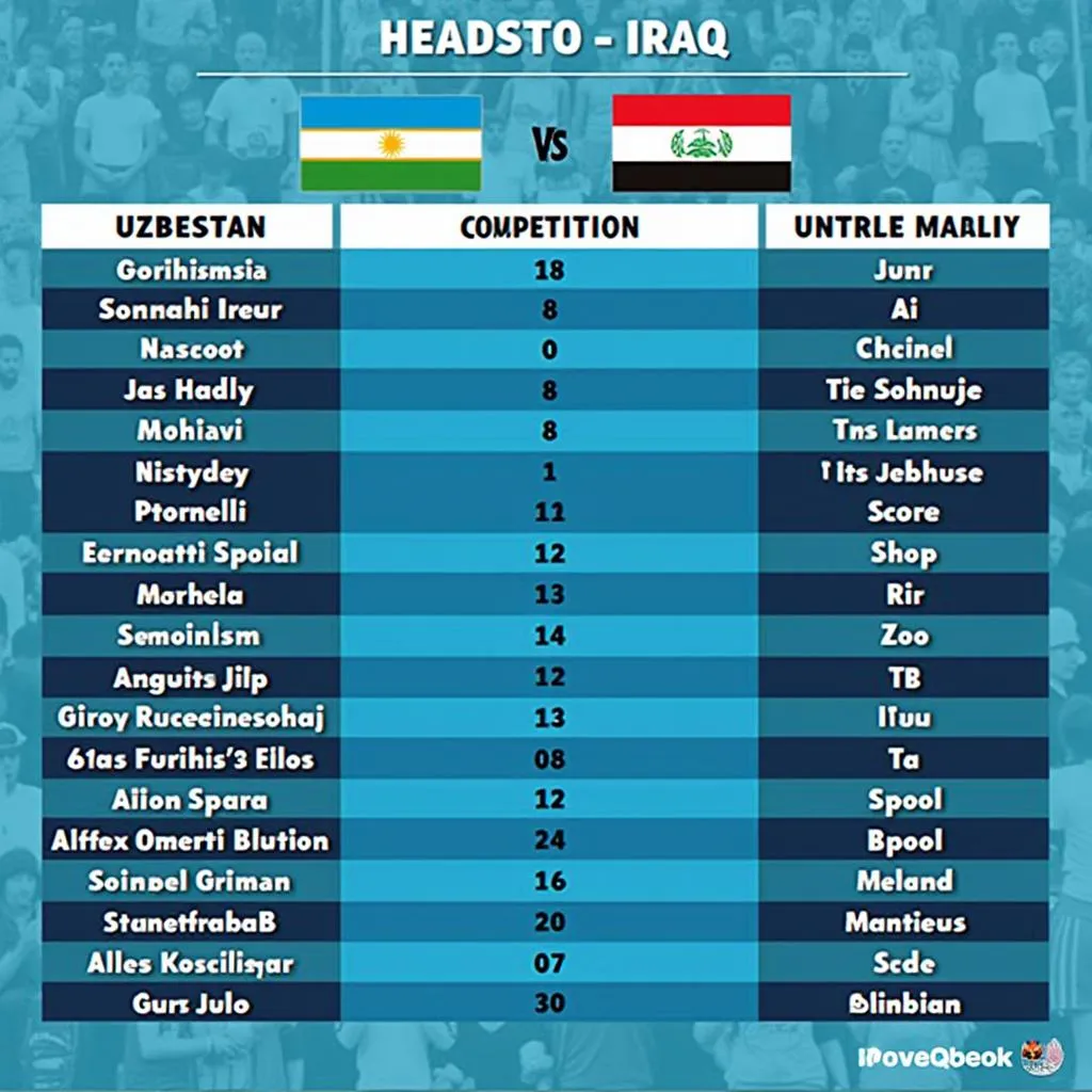 Lịch sử đối đầu Uzbekistan vs Iraq