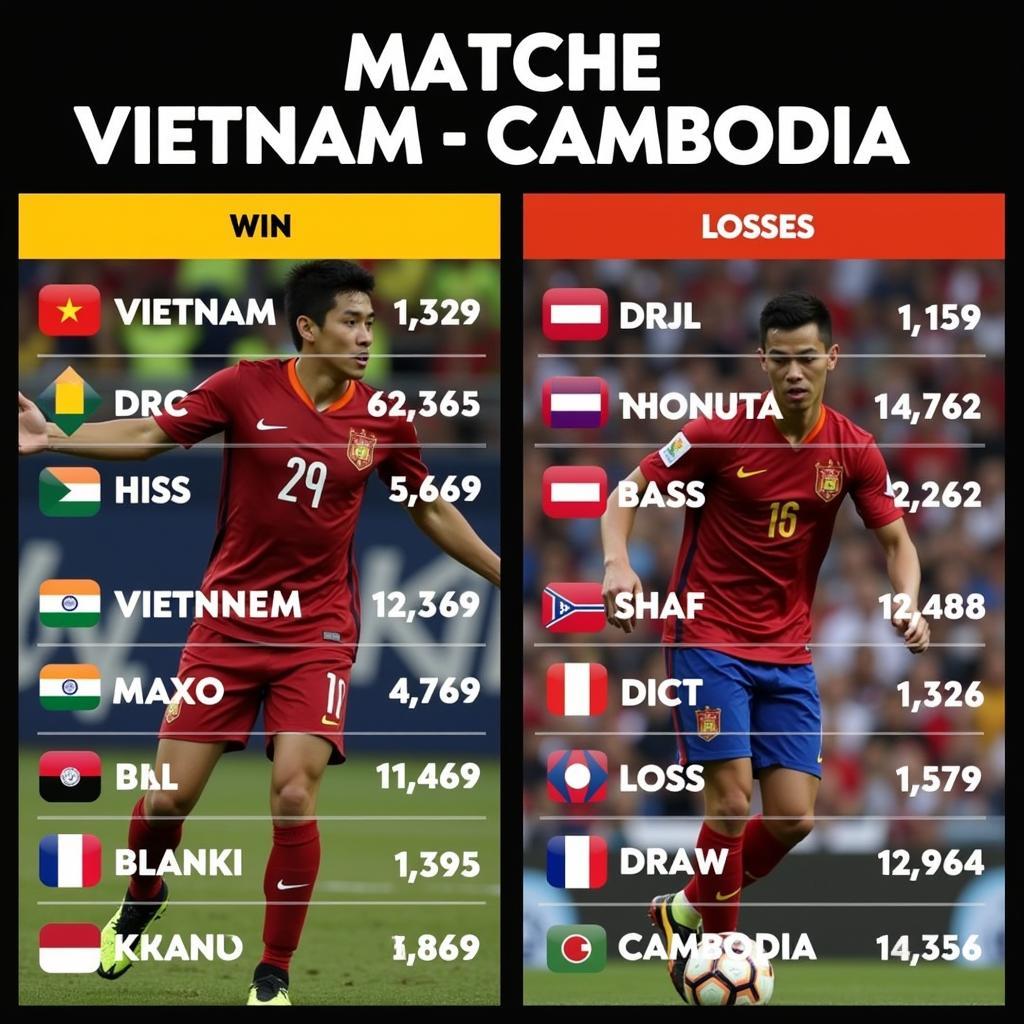 A football match between Vietnam and Cambodia