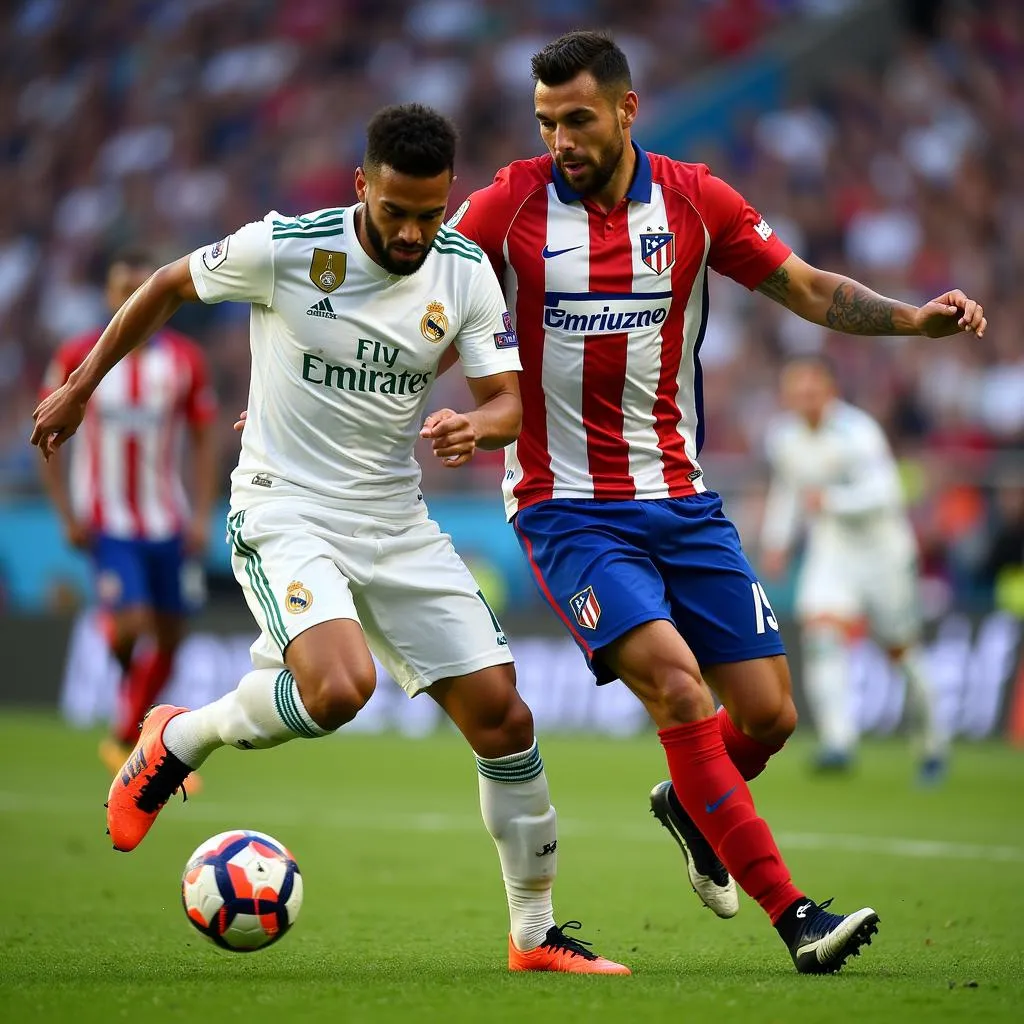 Real Madrid đối đầu Atletico Madrid trong trận derby Madrid